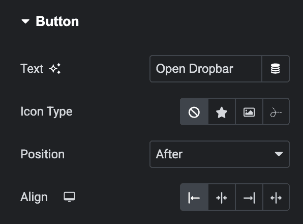 Dropbar: Button Settings