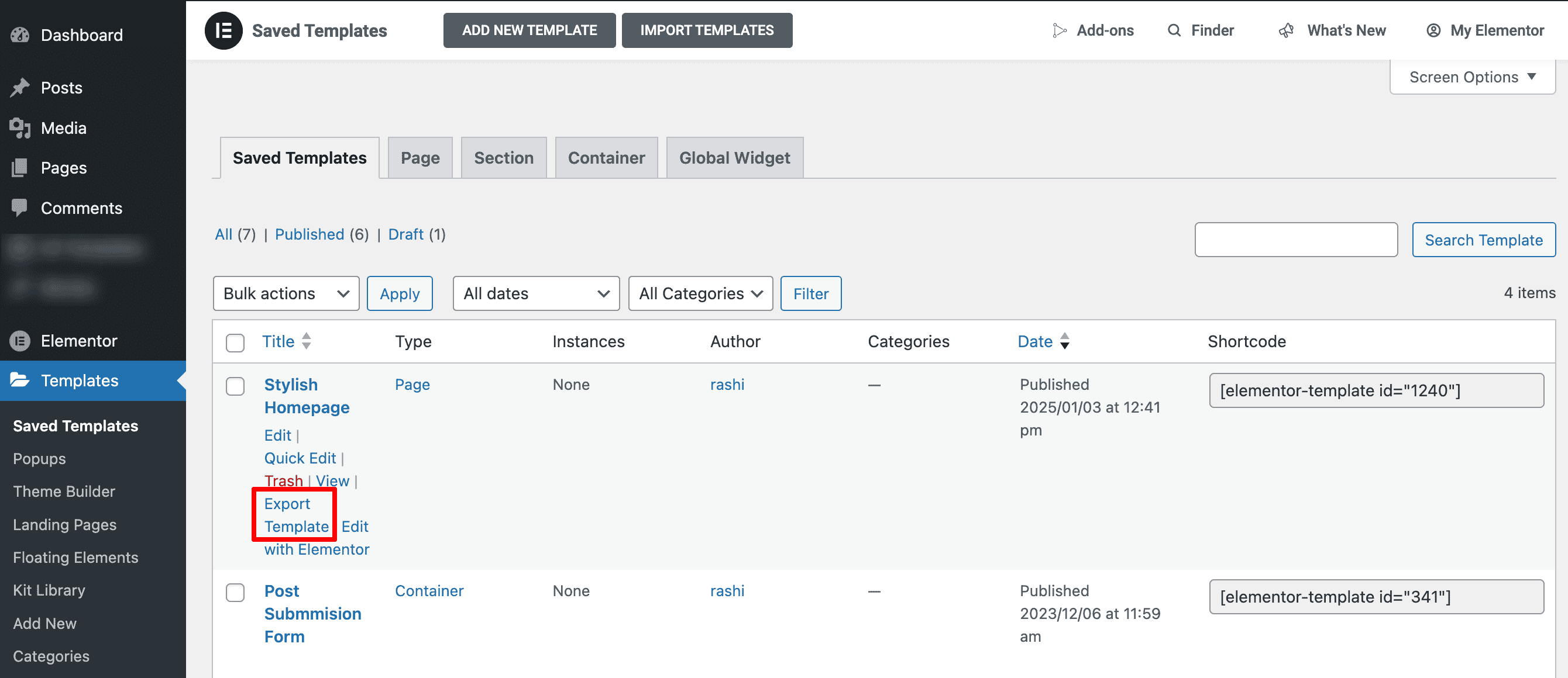 Elementor Tips & Tricks: Export Elementor Template