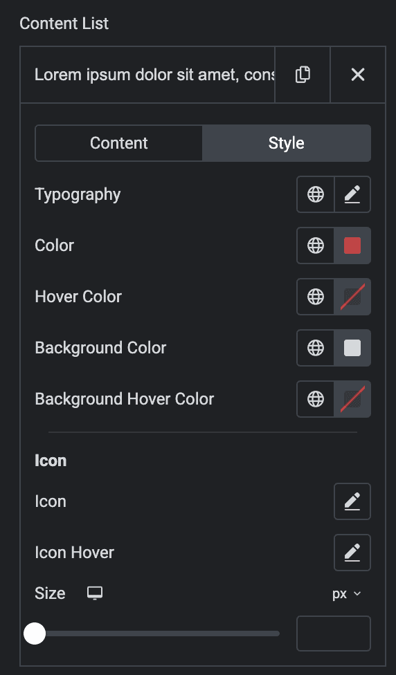 Text Scroll: Content Style Settings(Individual)